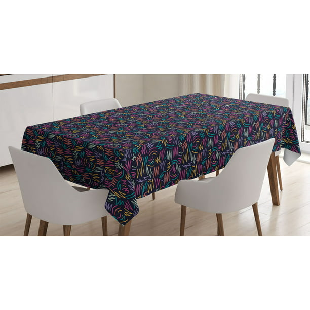 Party,Outdoor,Indoor Decoration Tablecloth Rectangle 60x90 Inch Waterproof Dining Mosaic Colorful Hexagons Table Cover for Holiday 